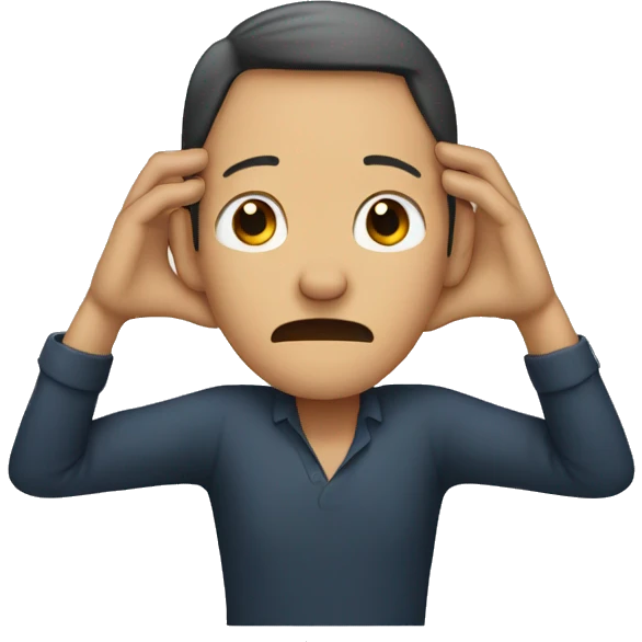 man who is covering her ears emoji