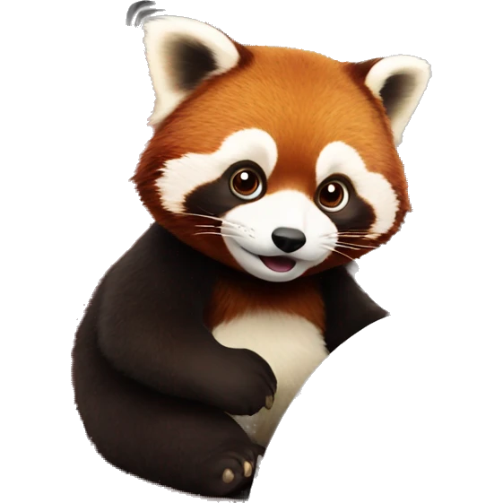 red panda driving a train emoji