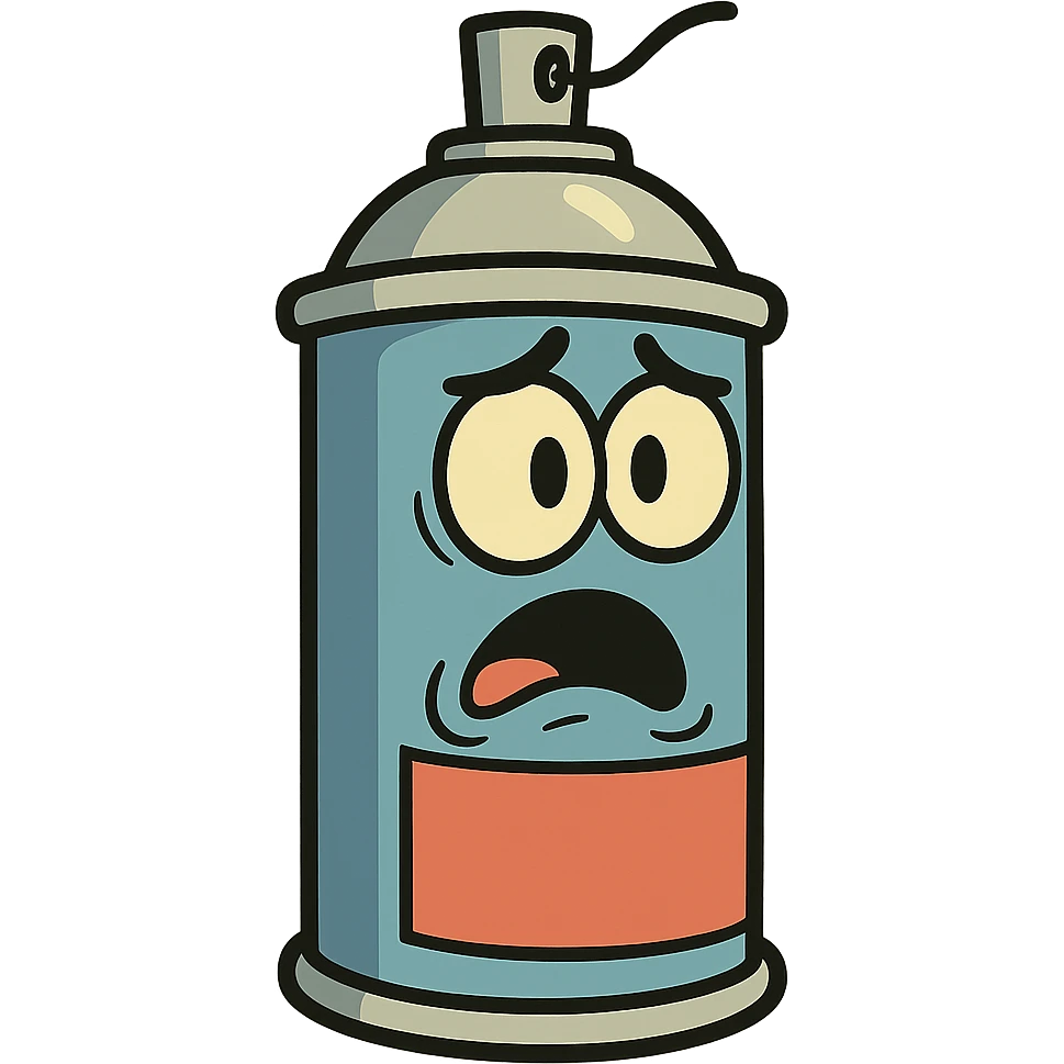 cartoon spray can with expressive face and vibrant colors emoji