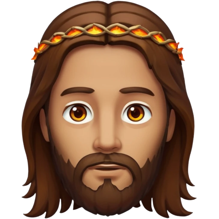 Jesus with burnig Eyes like in Revalation  emoji