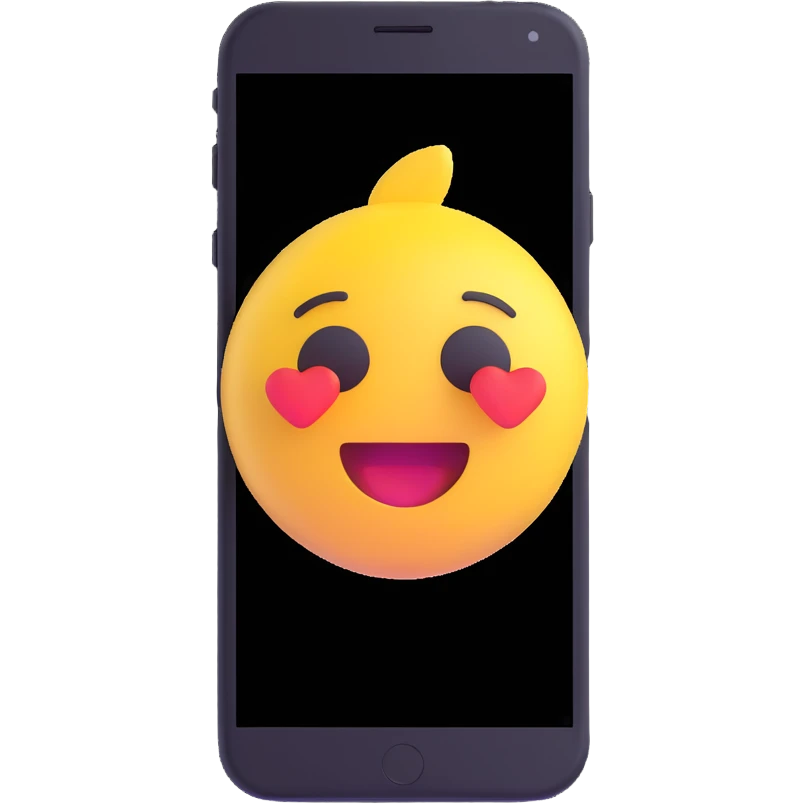 modern smartphone, 3D emoji style emoji
