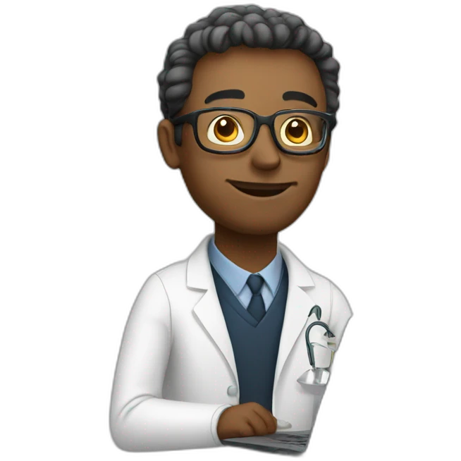 Scientist with glasses working on laptop emoji