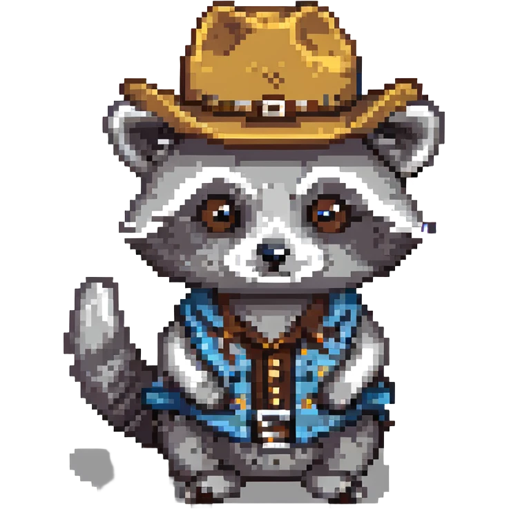 cute raccoon in a cowboy hat emoji
