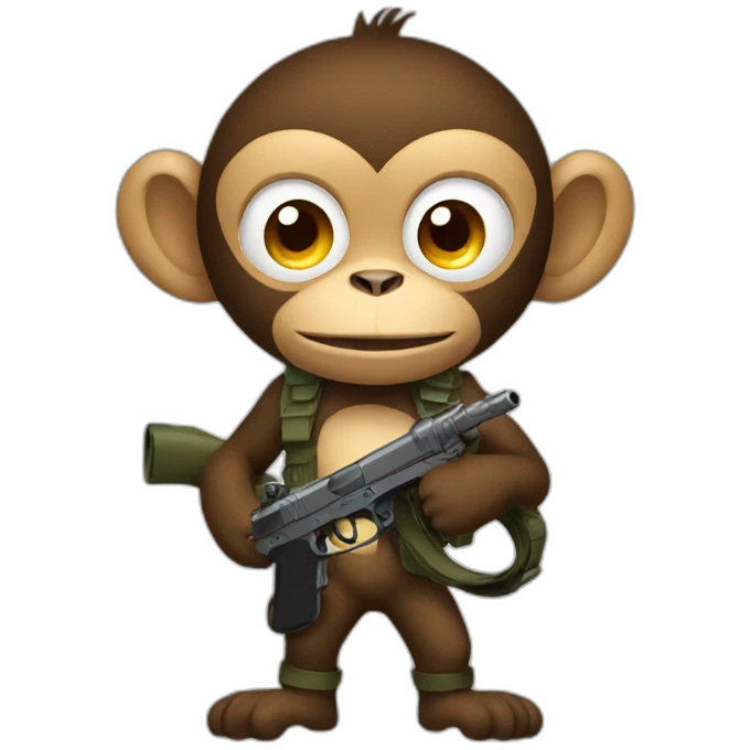 Monkey with guns emoji