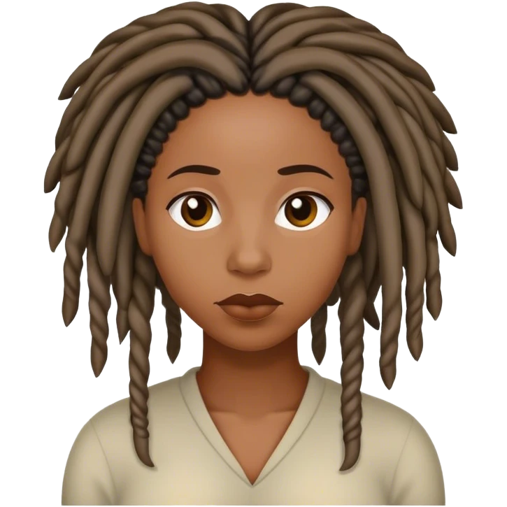 Black woman with locs attentive emoji