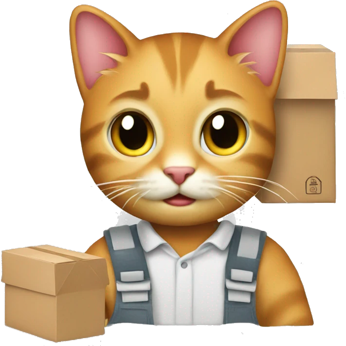 cat delivery and applicaion emoji