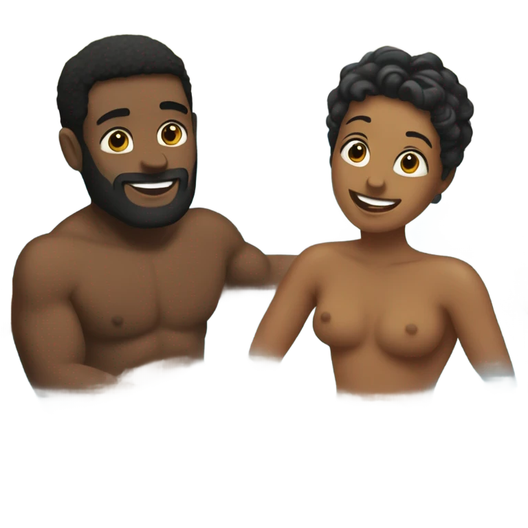 Two friends in hottub together emoji