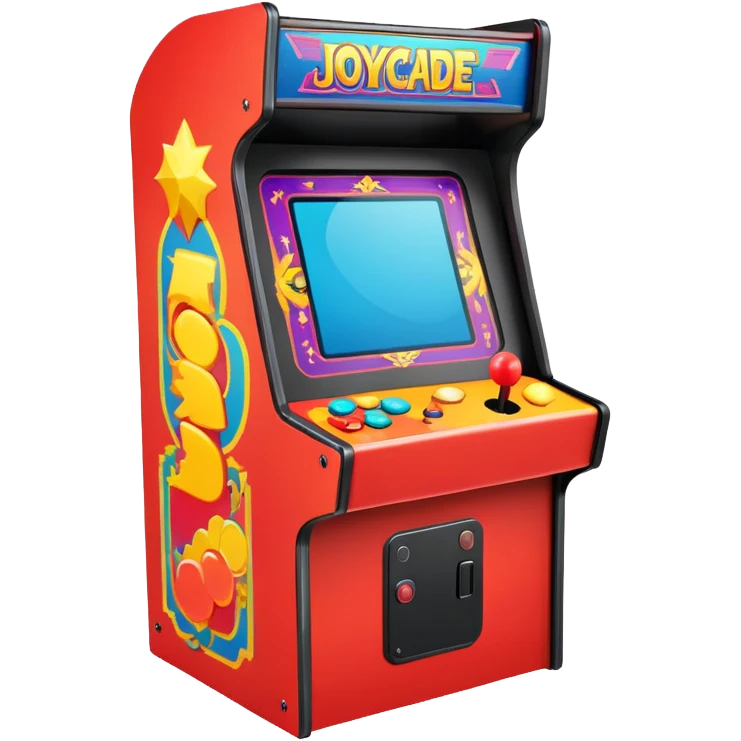 A colorful classic arcade cabinet with joystick and buttons emoji