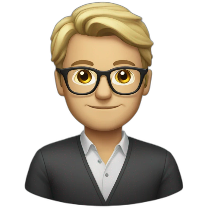 Daniel Jackson with glasses reading a book emoji