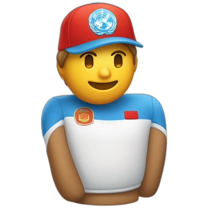 Un idraulico che indossa una tuta blu e una maglietta rossa, un cappello rosso con una “M” e dei guanti bianchi. emoji