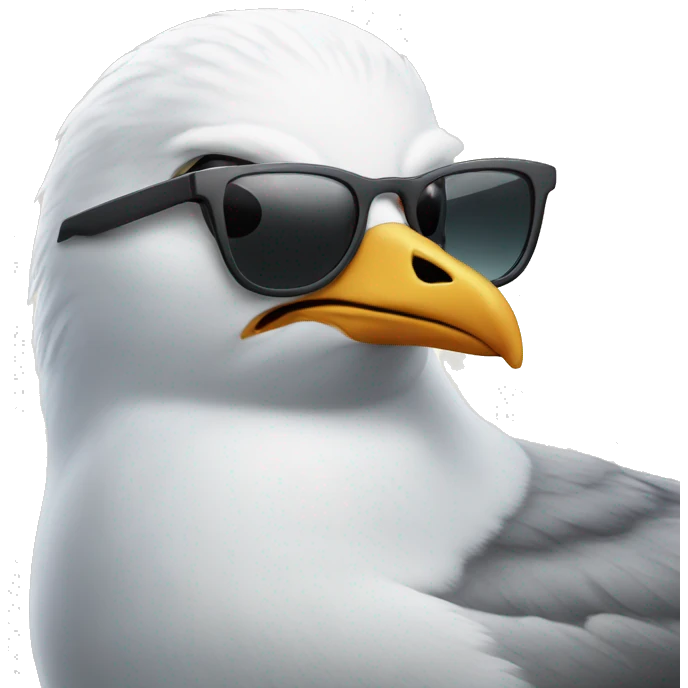 seagull wearing sunglasses emoji