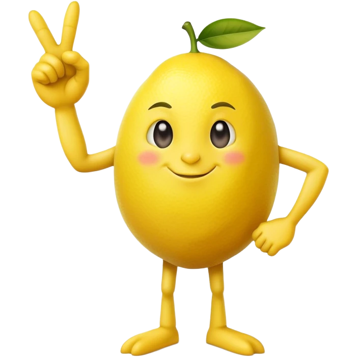 Talking lemon looking like human with arms and legs showing a middle finger  emoji
