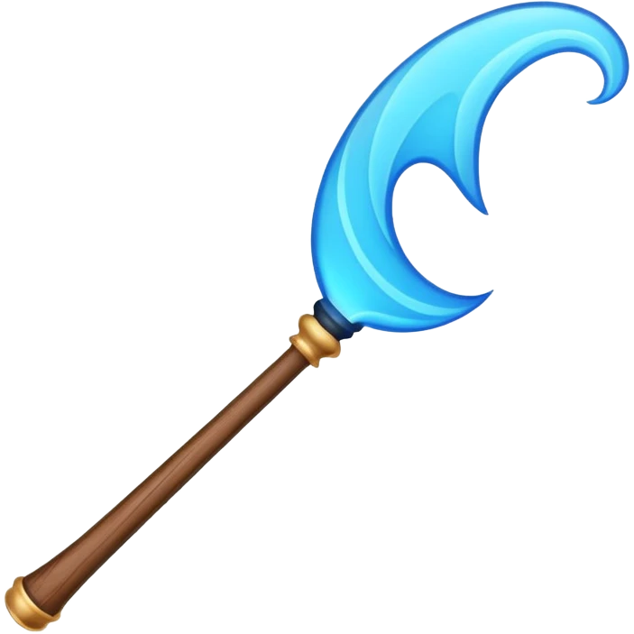 magic wand with blue magic wave emoji
