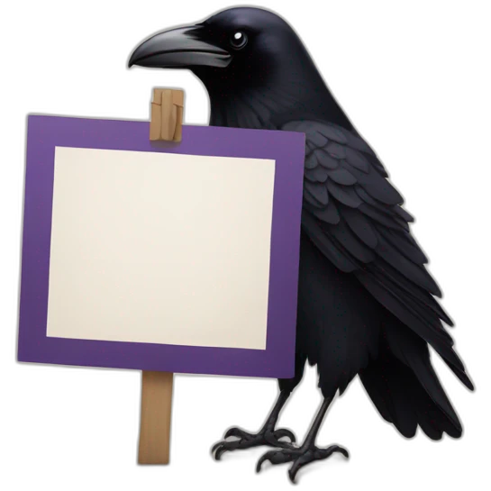 raven Holding a Sign emoji