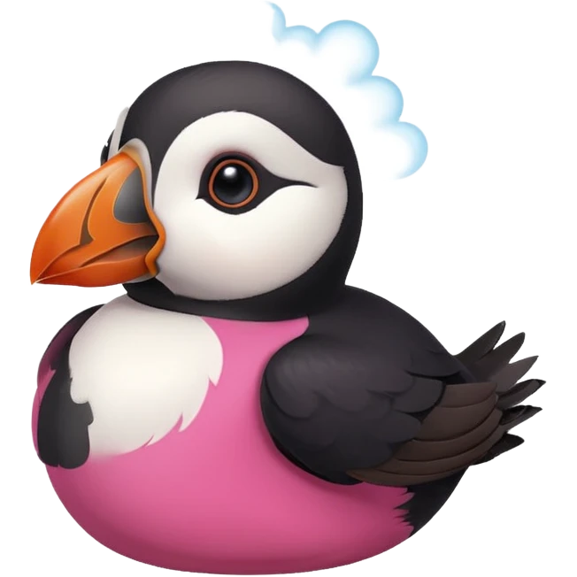 pink puffin blow steam emoji