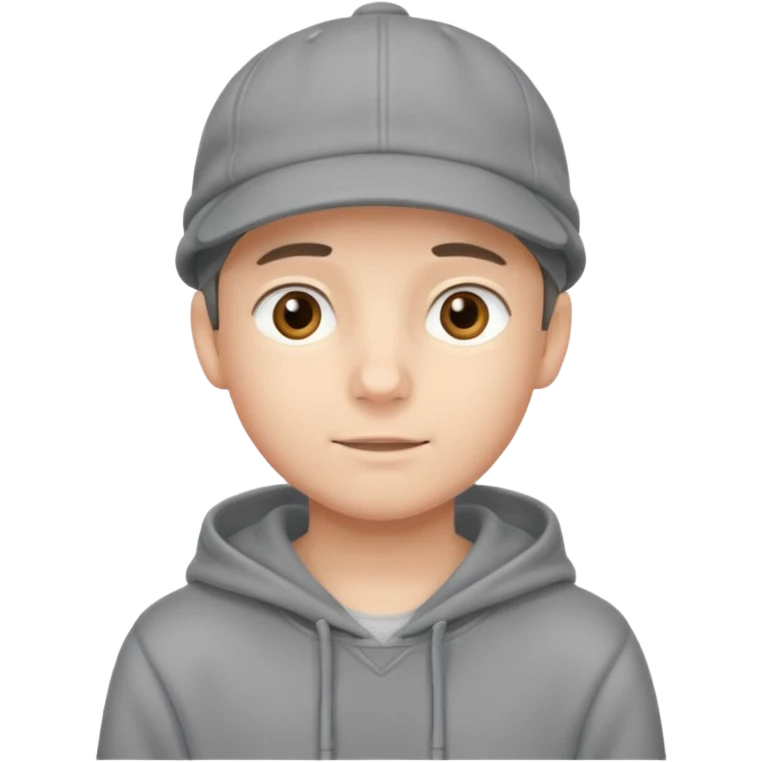  boy wearing grey hoddi(wearing the cap)  emoji