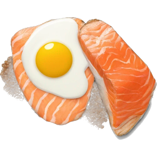 Breakfast buckwheat with salmon plate  emoji