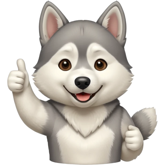 A husky dog doing a thumbs up emoji