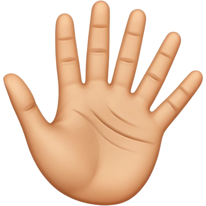 hand with open palm and motion lines, hand tracking, apple emoji style emoji
