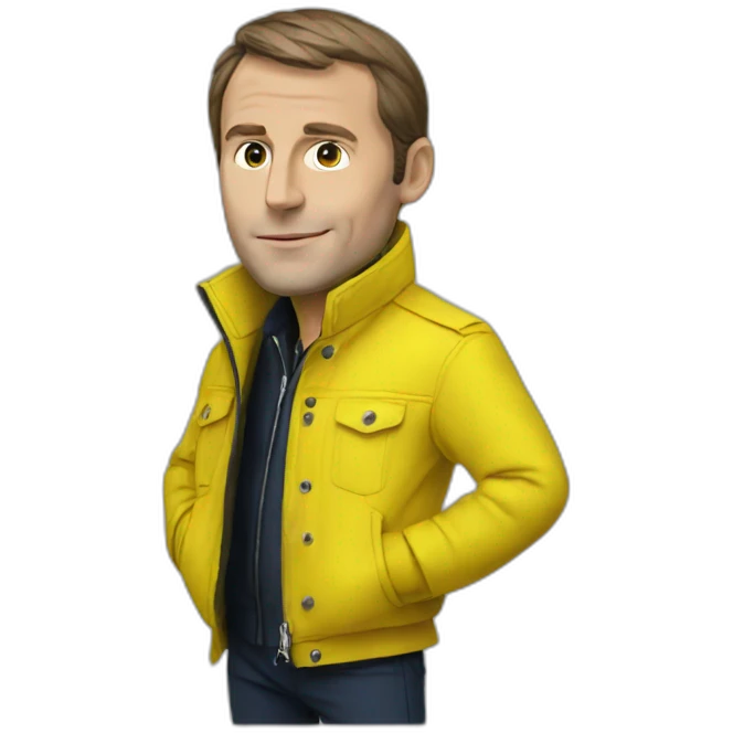 Macron in yellow jacket emoji