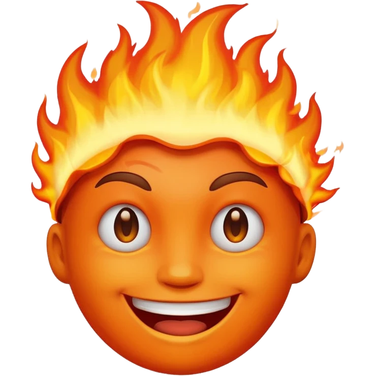 Make it look like a normal emoji just with burning head🙂🔥 emoji