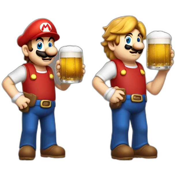 Mario sur le dos d'harry Potter qui a une bière dans une main emoji
