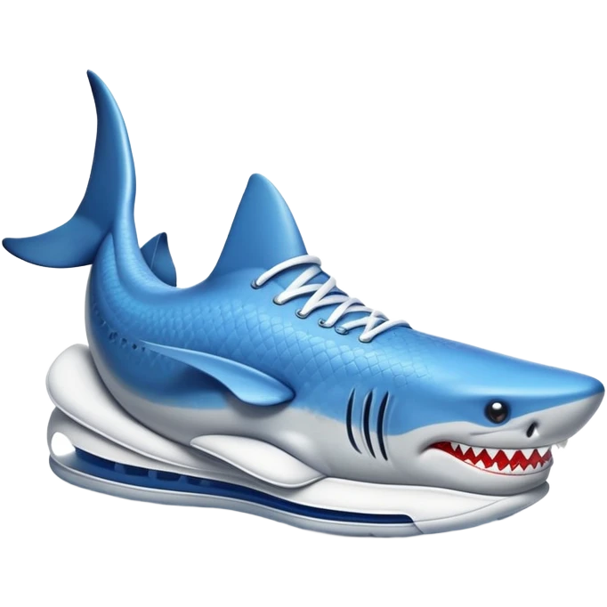 Tiburón con zapatos nike azules emoji
