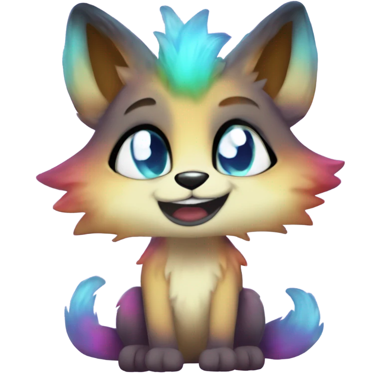 gradient-Sparkle-nebula-fursona anthropomorphic furry Fakémon full body emoji
