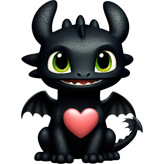 How to train your dragon toothless wit heart emoji