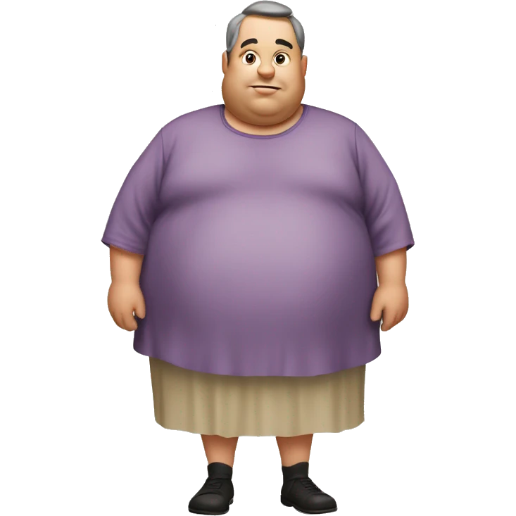 Fat guy in grandma dress  emoji