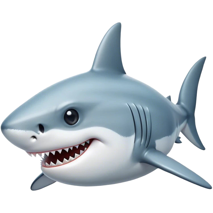 Cinematic Noble Shark Portrait Emoji, Poised and regal, with a sleek, powerful build and a smooth, streamlined body in icy gray and white tones, deep-set soulful piercing eyes, Simplified yet sharp and sophisticated features, highly detailed, glowing with a soft, dignified glow, high shine, intelligent and formidable, stylized with an air of oceanic majesty, focused and attentive, soft glowing outline, capturing the essence of a watchful and confident predator, so majestic it feels as though it could glide out of the screen with effortless authority! emoji
