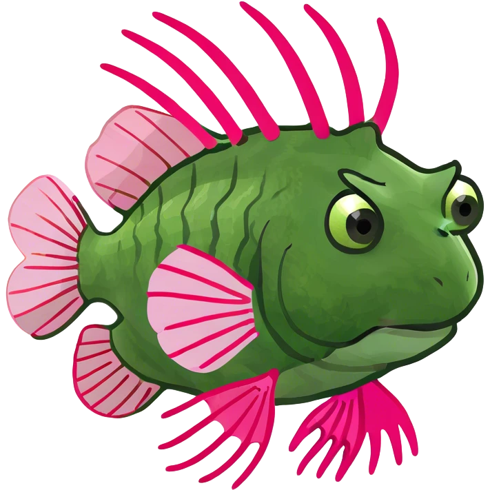 pink lion fish  emoji