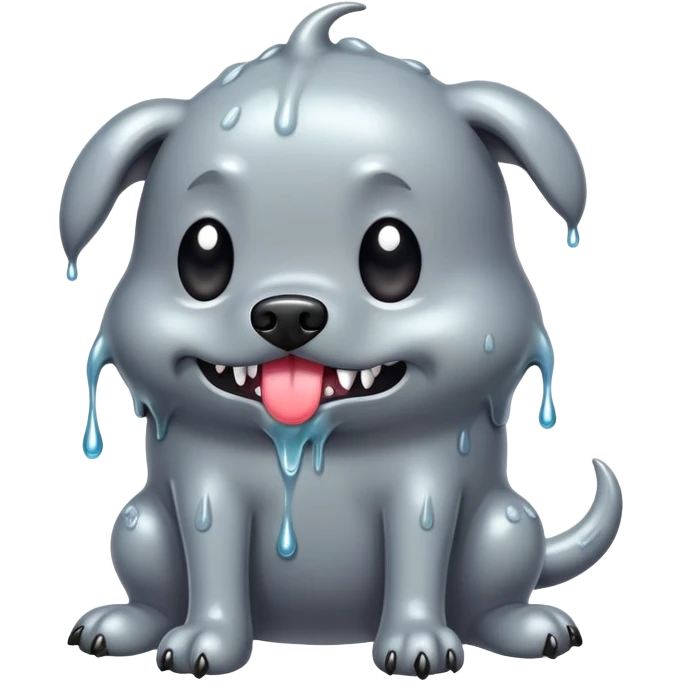 slimy grey monster dog body emoji