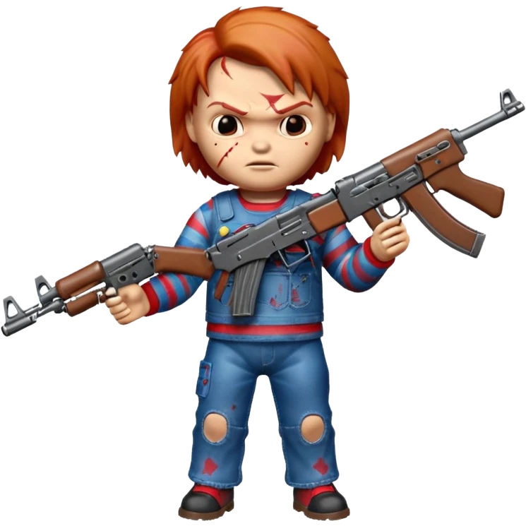 Chucky Doll with ak emoji