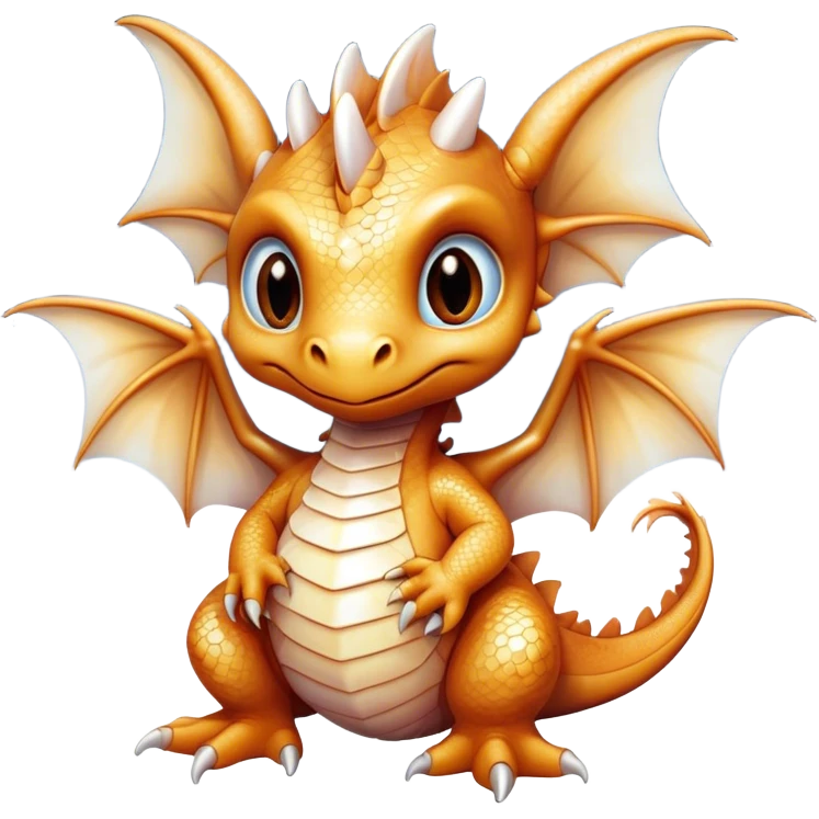 Airbrush painted image of a dragon hatchling under a deep galactic sky with pearlescent scales and wings spread against the stars emoji