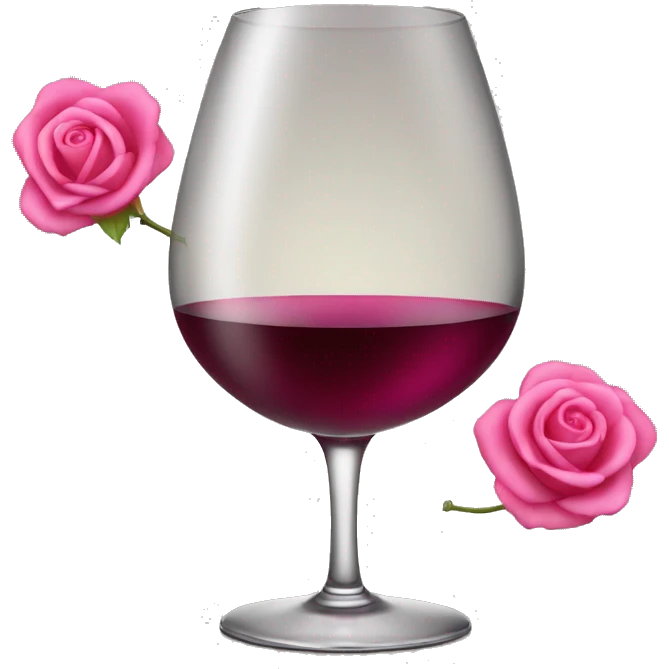 Copa de vino com un lado rosa emoji