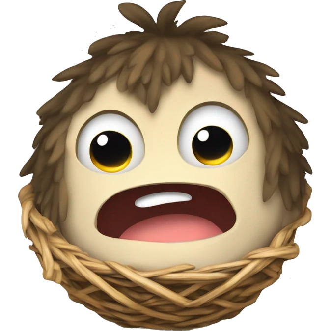 Ein süßer Teufel der in seinem Nest sitzt  emoji