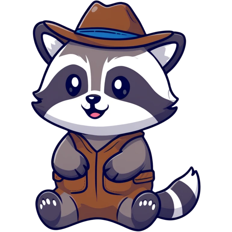cartoon raccoon cowboy rolling his eyes emoji