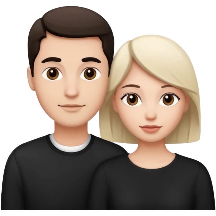 Black and white style couple emoji