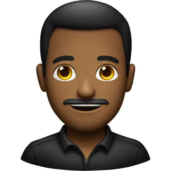 Hombre y fondo negro animado emoji