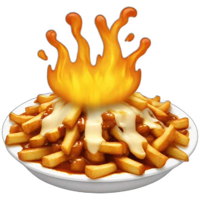 Poutine en feu emoji