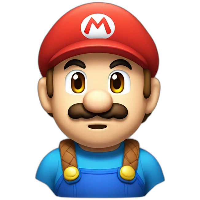 Mario crying on a Wii U emoji