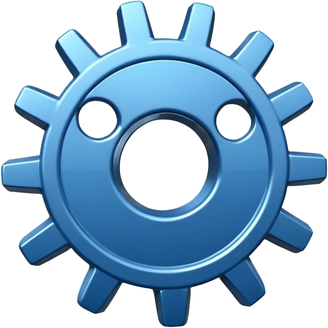 ⚙, make a shape similar to this one, make it blue and make a ✔️ like this inside the blue emoji emoji