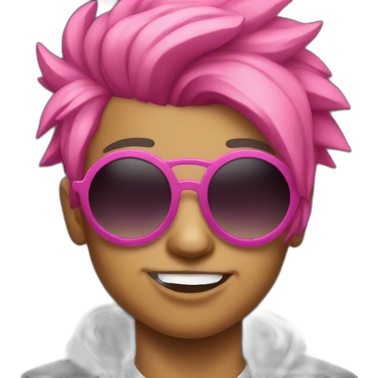 Raver with sunglasses and pink hair emoji