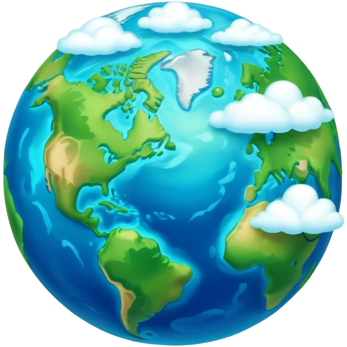 Cinematic Realistic Earth, depicted with vibrant blue oceans, clouds, and lush green continents rendered in exquisite detail, high shine, and a soft radiant glow that captures the dynamic, life-sustaining beauty of our home planet. emoji