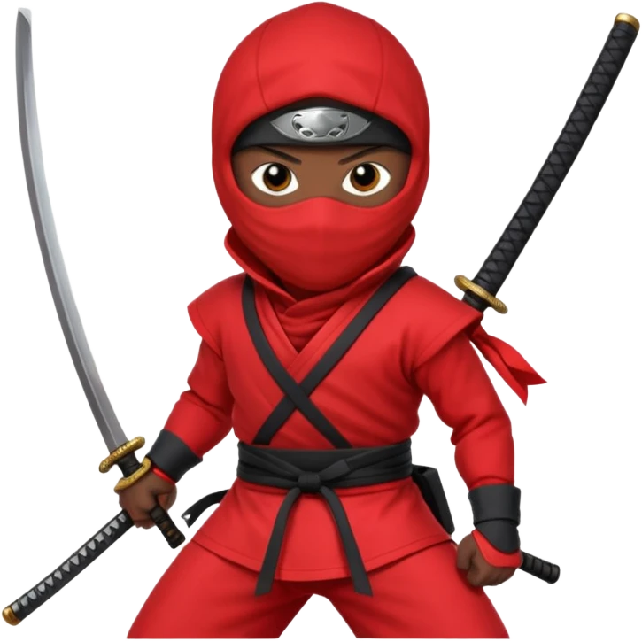 black skin ninja red clothes emoji