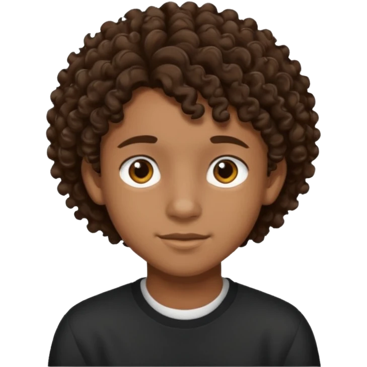 Black 15 year old boy with curly brown hair emoji