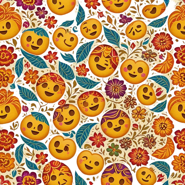 Cinematic Realistic Indonesian Batik Emoji, depicted as a richly patterned textile with intricate colorful designs, rendered with vivid textures and dynamic cultural lighting that captures its artistic heritage. emoji