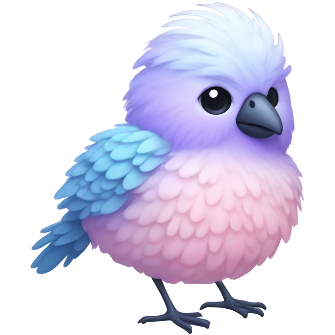 Cotton candy colored bird emoji