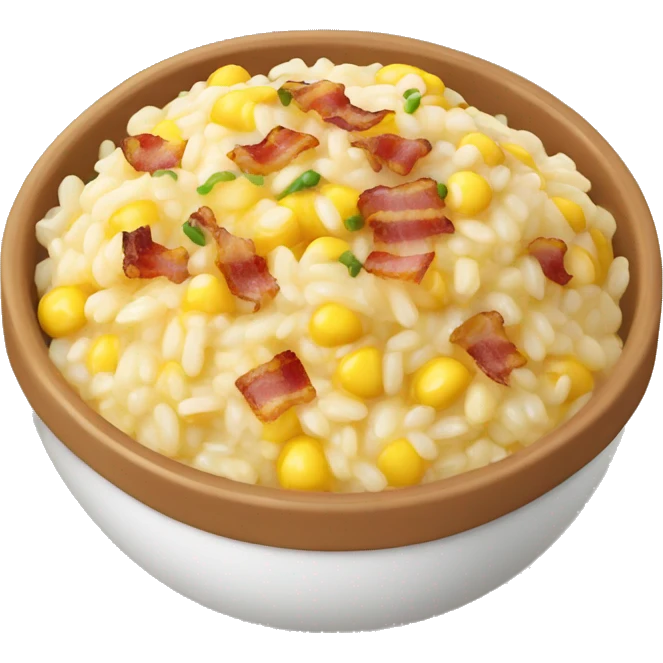 risotto with corn and bacon bits emoji